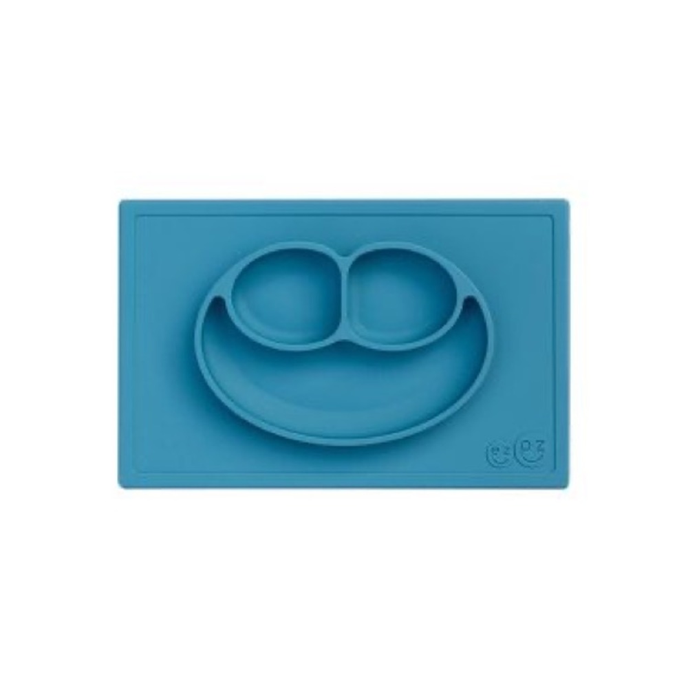 EUC ezpz Happy Mat Dining Plate - Blue